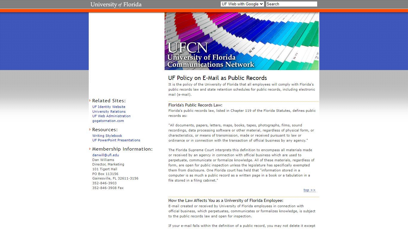 UF Policy on E-Mail as Public Records | University of ...